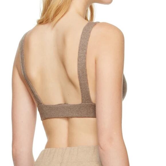 Lisa Yang Capucine Bralette 100% Cashmere Knit Bra Mole Medium Taupe NWT - Picture 2 of 11